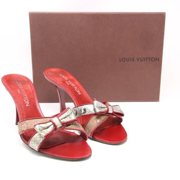 Louis Vuitton Takashi Blossom 37 Monogram Kitty Heels LV-1021P-0012 - Picture 3 of 11